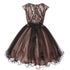 Little Girls Blush Black Rhinestone Embroidered Lace Flower Girl Dress 4-6 - SophiasStyle.com