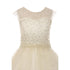 Big Girls Ivory Pearl Rhinestone Satin Tulle Junior Bridesmaid Dress 8-16 - SophiasStyle.com