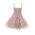 Big Girls Dusty Pink Rhinestone Colored Pearl Tulle Junior Bridesmaid Dress 16 - SophiasStyle.com