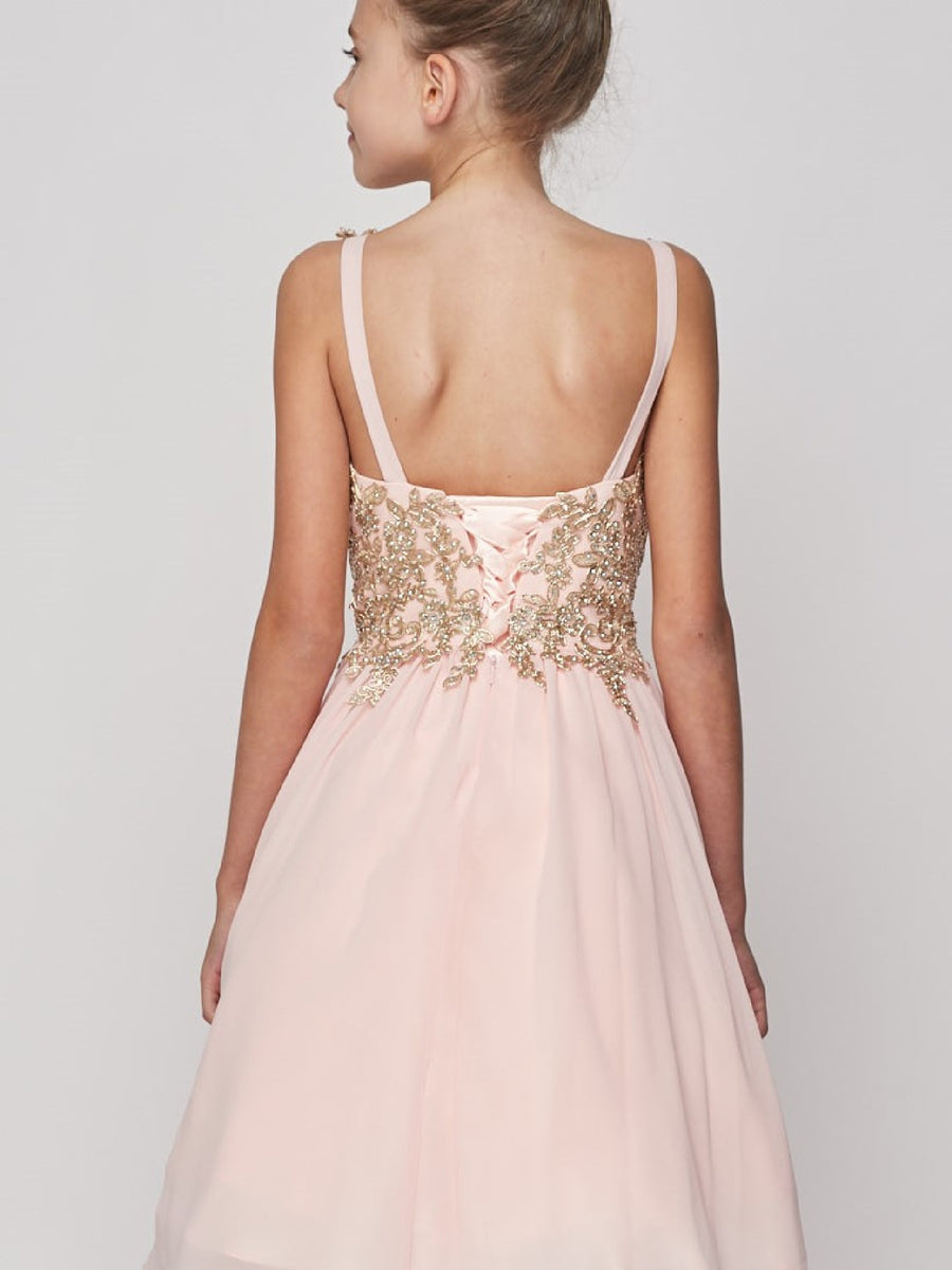 Beaded Sequin Short Dress Flower Girl