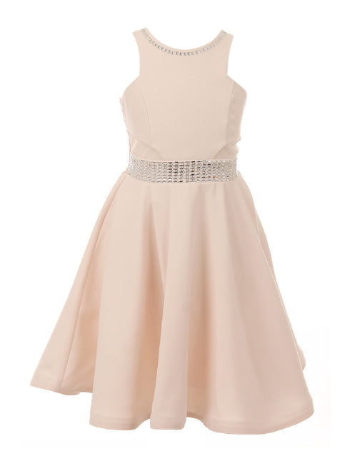Cinderella Couture Big Girls Cream Studs Fitted Junior Bridesmaid Dress 8-16 - SophiasStyle.com
