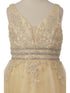 Girls Champagne Dazzling Rhinestone Lace Soft Tulle Pageant Dress 2-16 - SophiasStyle.com