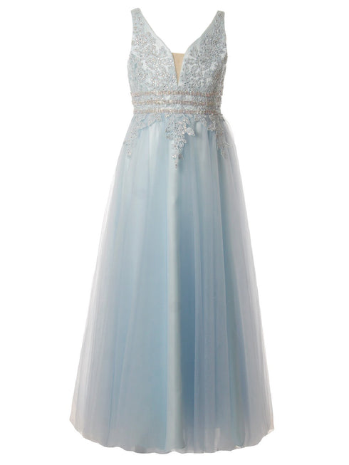 Girls Champagne Dazzling Rhinestone Lace Soft Tulle Pageant Dress 2-16 - SophiasStyle.com