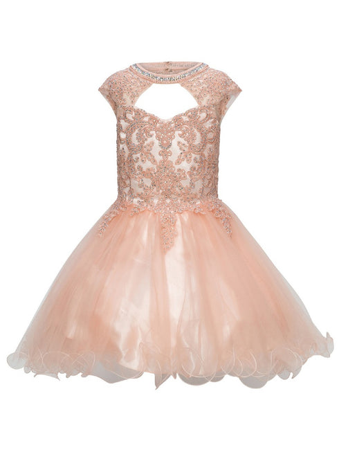 Girls Multi Color Rhinestone Halter Sweetheart Neckline Flower Girl Dress 2-16 - SophiasStyle.com