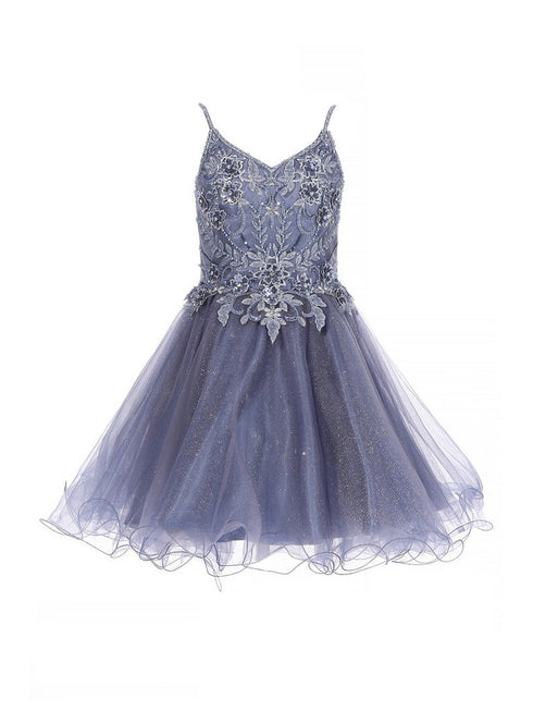 Girls Multi Color Illusion Sparkly Tulle Special Occasion Dress 4-16 - SophiasStyle.com