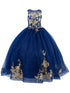 Cinderella Couture Girls Sequin Applique Tulle Glitter Dress with Corset Keyhole Back, Sizes 2-16 - SophiasStyle.com