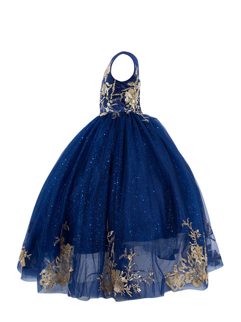 Cinderella Couture Girls Sequin Applique Tulle Glitter Dress with Corset Keyhole Back, Sizes 2-16 - SophiasStyle.com