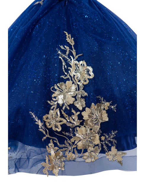 Cinderella Couture Girls Sequin Applique Tulle Glitter Dress with Corset Keyhole Back, Sizes 2-16 - SophiasStyle.com