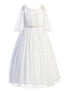 Kids Dream Girls Multi Color Pearl Butterfly Sleeve Communion Dress 4-16 - SophiasStyle.com