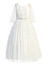 Kids Dream Girls Multi Color Pearl Butterfly Sleeve Communion Dress 4-16 - SophiasStyle.com