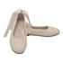 L'Amour Little Girls White Leather Removable Satin Strap Flats 7-10 Toddler - SophiasStyle.com