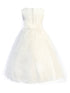 Big Girls Ivory Lace Wide Rhinestone Trim Tea Length Junior Bridesmaid Dress 8-14 - SophiasStyle.com
