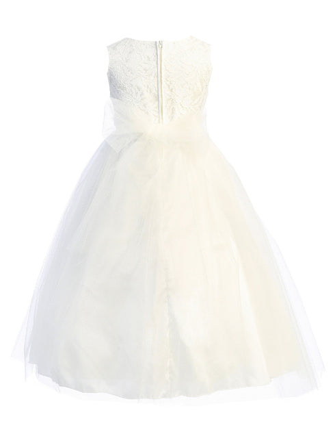 Kids Dream Girls Multi Color Lace Illusion Long Junior Bridesmaid Dress 2T-14 - SophiasStyle.com