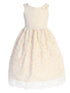 Kids Dream Big Girls Champagne Lace V Back Junior Bridesmaid Dress 8-14 - SophiasStyle.com