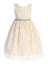 Kids Dream Big Girls Champagne Lace Rhinestone Braided Belt Junior Bridesmaid Dress 8-14 - SophiasStyle.com