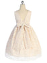 Kids Dream Big Girls Champagne Lace Rhinestone Braided Belt Junior Bridesmaid Dress 8-14 - SophiasStyle.com