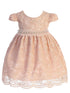 Kids Dream Baby Girls Blush Lace Mesh Pearl Trim Flower Girl Dress 3-24 Months - SophiasStyle.com
