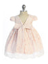 Baby Girls Ivory Blush Lace Thick Pearl Trim Flower Girl Dress 3-24 Months - SophiasStyle.com