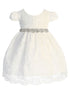Kids Dream Baby Girls Ivory Lace Rhinestone Trim Flower Girl Dress 3-24 Months - SophiasStyle.com