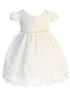 Kids Dream Baby Girls Ivory Lace Mesh Pearl Trim Flower Girl Dress 3-24 Months - SophiasStyle.com