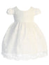 Kids Dream Baby Girls Ivory Lace V Back Bow Flower Girl Dress 3-24 Months - SophiasStyle.com
