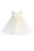 Kids Dream Baby Girls Off White Floral Trim Princess Ballgown 6-24 Months - SophiasStyle.com