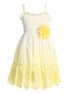 Kids Dream Big Girls Yellow Ombre Ruffle Plus Size Cotton Dress 14.5-20.5 - SophiasStyle.com