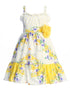 Kids Dream Big Girls Yellow Floral Ruffle Plus Size Cotton Dress 14.5-20.5 - SophiasStyle.com