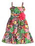 Kids Dream Big Girls Fuchsia Tropical Ruffle Plus Size Cotton Dress 14.5-20.5 - SophiasStyle.com