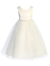 Kids Dream Big Girls Ivory Wavy Rhinestone Pearl Trim Communion Dress 8-14 - SophiasStyle.com