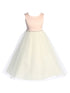 Kids Dream Big Girls Rose Top Ivory Tulle Wavy Trim Junior Bridesmaid Dress 8-14 - SophiasStyle.com