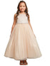 Kids Dream Little Girls Blush Satin Top Wavy Rhinestone Pearl Trim Dress 2-6 - SophiasStyle.com