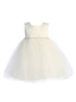 Kids Dream Baby Girls Ivory Satin Top Rhinestone Pearl Flower Girl Dress 6-24M - SophiasStyle.com