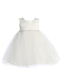 Kids Dream Baby Girls White Satin Top Rhinestone Pearl Flower Girl Dress 6-24M - SophiasStyle.com