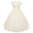 Rainkids Little Girls Ivory Pearl Sequin Tulle Communion Flower Girl Dress 4-6 - SophiasStyle.com