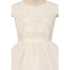 Rainkids Little Girls Ivory Pearl Sequin Tulle Communion Flower Girl Dress 4-6 - SophiasStyle.com