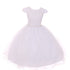 Rain Kids Big Girls White Satin Tulle Rhinestone Trim Communion Dress 7-20 - SophiasStyle.com