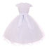 Rain Kids Big Girls White Satin Tulle Rhinestone Trim Communion Dress 7-20 - SophiasStyle.com