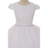 Rain Kids Big Girls White Satin Tulle Rhinestone Trim Communion Dress 7-20 - SophiasStyle.com