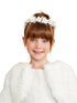 Tip Top Kids Girls White Holy Communion Special Occasion Delicate Flower Crown - SophiasStyle.com