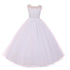 Rain Kids Big Girls White Sheer Organza Satin Sequin Pearl Communion Dress 7-18 - SophiasStyle.com