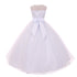 Rain Kids Big Girls White Sheer Organza Satin Sequin Pearl Communion Dress 7-18 - SophiasStyle.com
