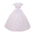 Rain Kids Big Girls White Pearl Sequin Accent Satin Tulle Communion Dress 7-18 - SophiasStyle.com