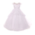 Rain Kids Big Girls White Floral Pattern Lace Peplum Tulle Communion Dress 7-16 - SophiasStyle.com