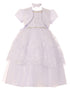 Rain Kids Baby Girls White Pearl Sequin Beaded Christening Bolero Dress 0-12M - SophiasStyle.com