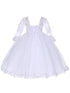 Rain Kids Girls Sequin Beaded Lace Long Sleeves Dress with Matching Headband Sizes 6M-6T - SophiasStyle.com