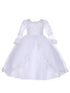 Rain Kids Girls Sequin Beaded Lace Long Sleeves Dress with Matching Headband Sizes 6M-6T - SophiasStyle.com