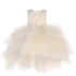 Baby Girls Champagne Hi-Low Multi Level Ruffle Tutu Flower Girl Dress 6-24M - SophiasStyle.com