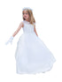Little Girls White Illusion Neckline Embroidered Flower Girl Dress 2-6 - SophiasStyle.com