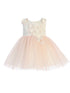 Baby Girls Ivory Blush 3D Lace Bodice Mesh Skirt Flower Girl Dress 6-24M - SophiasStyle.com
